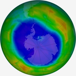 Ozone hole above Antarctica
