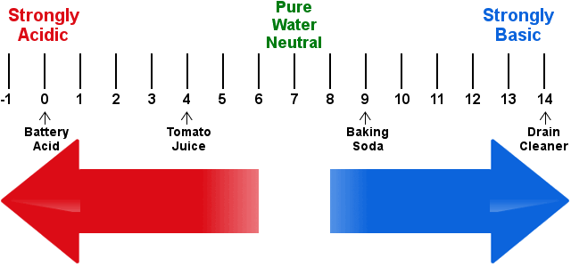 The acid-base scale.